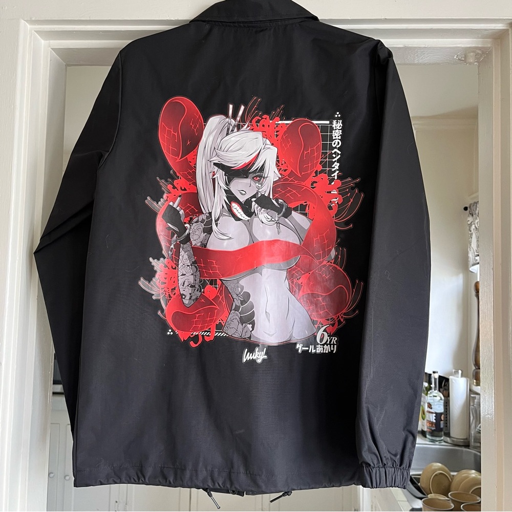 Anime streetwear Lowkey waifu light snap front jacket